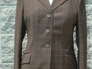 Elite (Made in Canada) Tailoring Brown with Pink/Orange Check Ladies 8